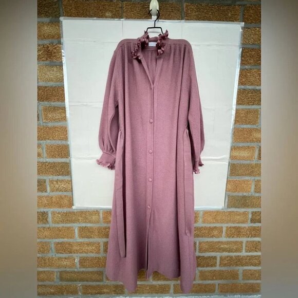 Liseuses Poggi 1973 virgin wool dusty pink duster large - Picture 10 of 16